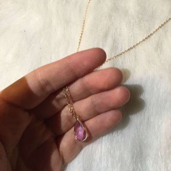 Dainty Handmade Amethyst and Rose Gold Necklace - Picture 5 of 8